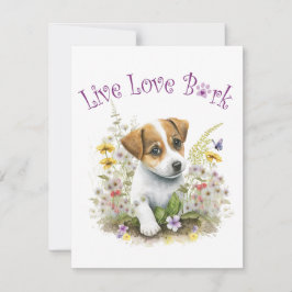 Jack Russell Dog Mom Floral Notitiekaartje