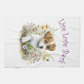 Jack Russell Dog Mom Floral Theedoek (Horizontaal)