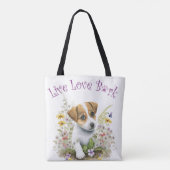 Jack Russell Dog Mom Floral Tote Bag (Achterkant)
