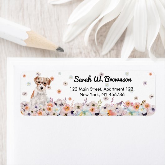 Jack Russell Dog oude retro eyeglasses Etiket (Insitu)