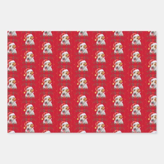 Jack Russell Dog Pattern Christmas Inpakpapier Vel (Voorkant 2)