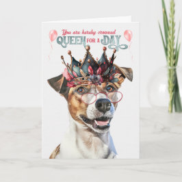 Jack Russell Dog Queen voor een dag grappige verja Kaart