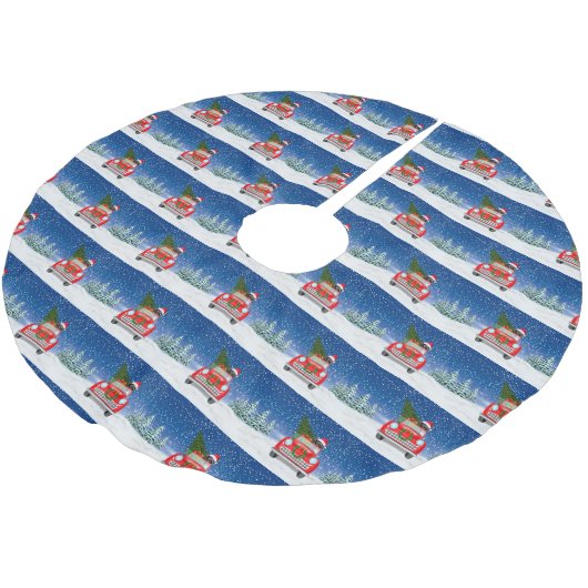 Jack Russell Dog rijdt met sneeuwkerst Kerstboom Rok (Gekanteld)