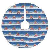 Jack Russell Dog rijdt met sneeuwkerst Kerstboom Rok (Voorkant)