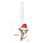 Jack Russell Dog Twee foto kerstvakantie Decoratie (Voorkant)