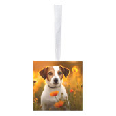 Jack Russell Dog Twee foto kerstvakantie Decoratie (Rechts)