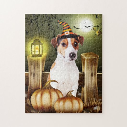 Jack Russell Dog Witch Pet Halloween Gift Idee Legpuzzel (Verticaal)