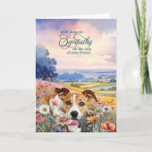 Jack Russell Dog with Wildflowers Pet Sympathy Kaart (Voorkant)