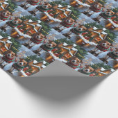 Jack Russell Dogs Christmas Snow Holiday Cadeaupapier (Hoek)
