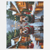 Jack Russell Dogs Christmas Snow Holiday Fleece Deken (Voorkant)