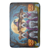 Jack Russell Dogs Pumpkin Halloween Grappig Badmat (Voorkant Verticaal)