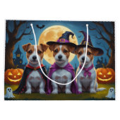 Jack Russell Dogs Pumpkin Halloween Grappig Groot Cadeauzakje (Achterkant)