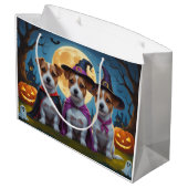 Jack Russell Dogs Pumpkin Halloween Grappig Groot Cadeauzakje (Achterkant Gekanteld)