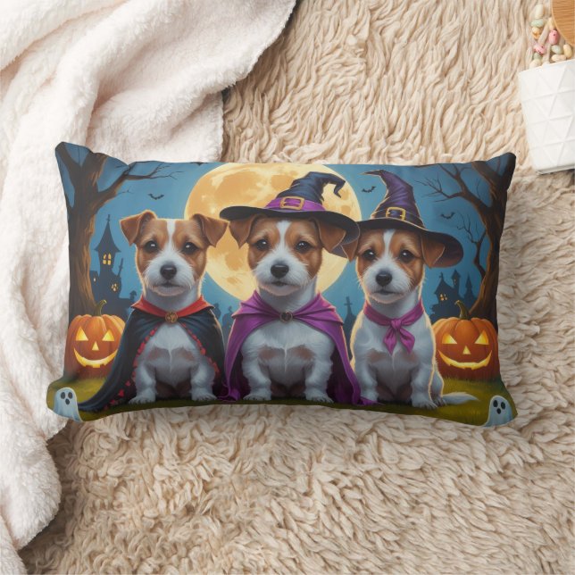 Jack Russell Dogs Pumpkin Halloween Grappig Kussen (Deken)
