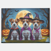 Jack Russell Dogs Pumpkin Halloween Grappig Magneet (Voorkant)