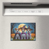 Jack Russell Dogs Pumpkin Halloween Grappig Magneet (Insitu (Vaatwasser))