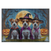 Jack Russell Dogs Pumpkin Halloween Grappig Snijplank (Voorkant)