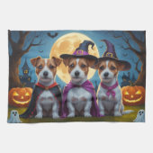 Jack Russell Dogs Pumpkin Halloween Grappig Theedoek (Horizontaal)