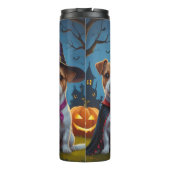 Jack Russell Dogs Pumpkin Halloween Grappig Thermosbeker (Achterkant)