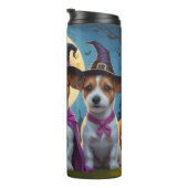 Jack Russell Dogs Pumpkin Halloween Grappig Thermosbeker (Geroteerd rechts)