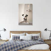 Jack russell doodsbang. canvas afdruk (Insitu (Slaapkamer))