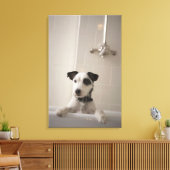 Jack russell doodsbang. canvas afdruk (Insitu (Woonkamer))