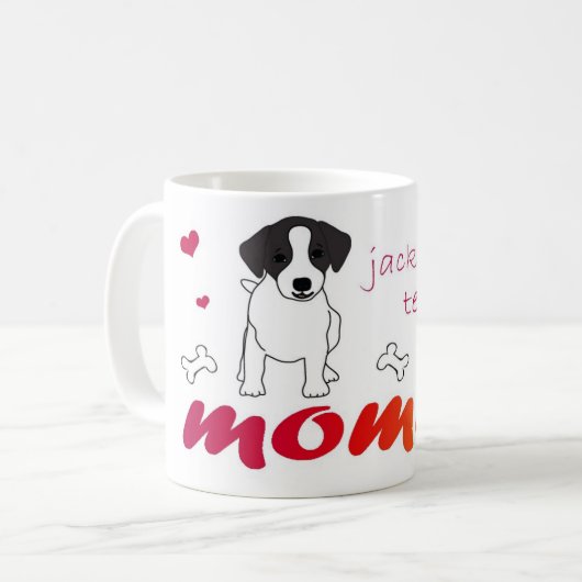 jack russell doodsbang koffiemok (Voorkant links)