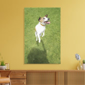 Jack russell doodssprong, verhoogd uitzicht canvas afdruk (Insitu (Woonkamer))