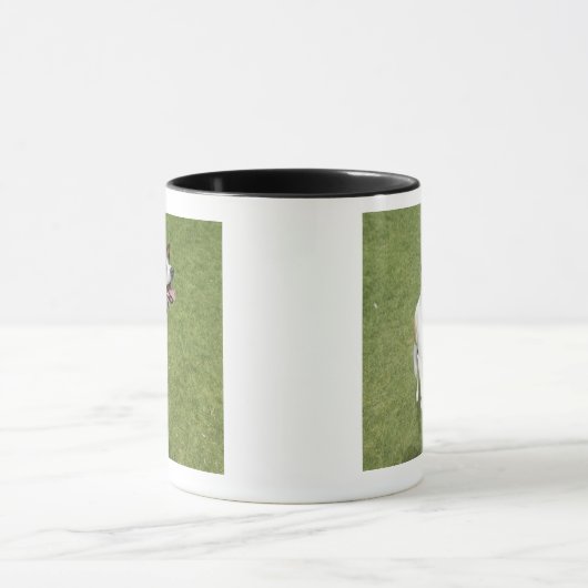 Jack russell doodssprong, verhoogd uitzicht mok (Midden)