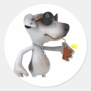 Jack Russell draagt zonnebril Stickers