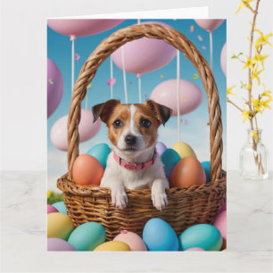 Jack Russell Easter Eggs Kaart
