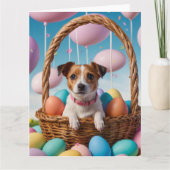 Jack Russell Easter Eggs Kaart (Voorkant)