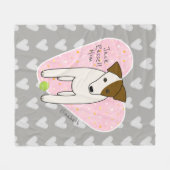 Jack Russell een tennisbal hart hond moeder grijs  Fleece Deken (Voorkant (Horizontaal))