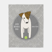 Jack Russell een tennisbal hond vader grijs wit Fleece Deken (Voorkant)