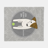 Jack Russell een tennisbal hond vader grijs wit Fleece Deken (Voorkant (Horizontaal))