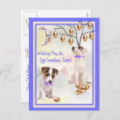 Jack Russell Eggs - Buitengewone paaswensen Feestdagenkaart (Voorkant / Achterkant)