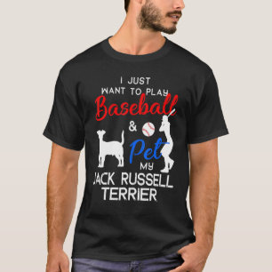 Jack Russell Funny Baseball Dog Owner Lover Xmas T-shirt