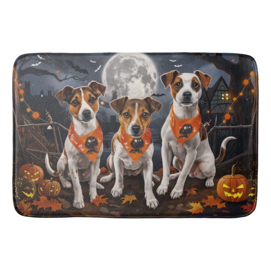 Jack Russell Halloween Griezelig Badmat (Voorkant)