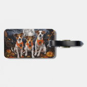 Jack Russell Halloween Griezelig Bagagelabel (Achterkant horizontaal)