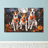 Jack Russell Halloween Griezelig Canvas Afdruk (Insitu (Houten vloer))