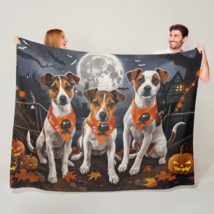 Jack Russell Halloween Griezelig Fleece Deken