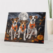 Jack Russell Halloween Griezelig Kaart (Voorkant)