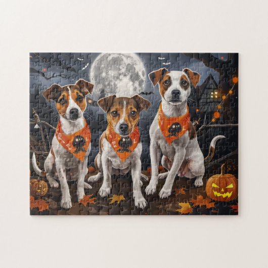 Jack Russell Halloween Griezelig Legpuzzel (Horizontaal)