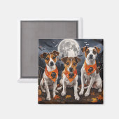Jack Russell Halloween Griezelig Magneet (Voorkant / Achterkant)
