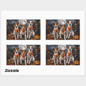 Jack Russell Halloween Griezelig Rechthoekige Sticker (Vel)