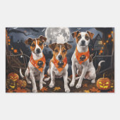 Jack Russell Halloween Griezelig Rechthoekige Sticker (Voorkant)
