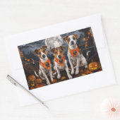 Jack Russell Halloween Griezelig Rechthoekige Sticker (Envelop)