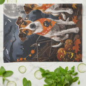 Jack Russell Halloween Griezelig Theedoek (Gevouwen)