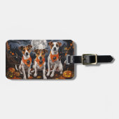 Jack Russell Halloween Spooky Bagagelabel (Voorkant horizontaal)