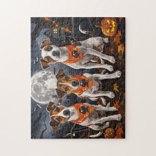 Jack Russell Halloween Spooky Legpuzzel (Verticaal)